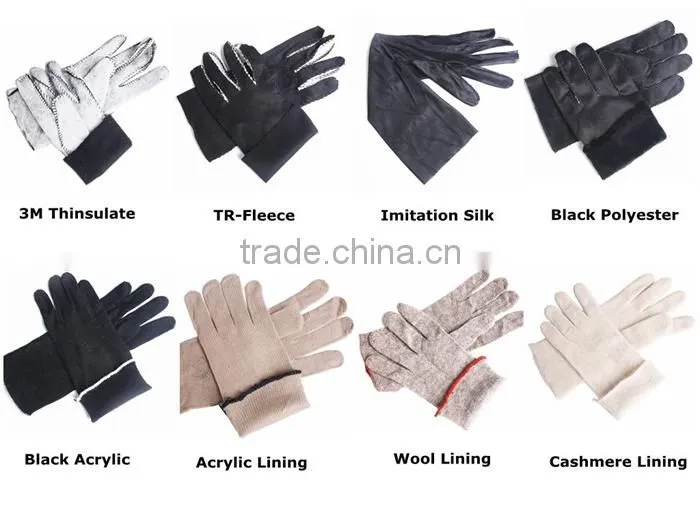 Helilai Customized Quilted and Zipper Cashmere Lined Man Leather GLove