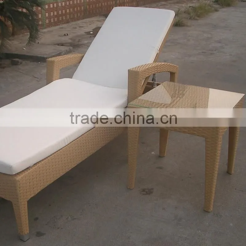 00 aluminum furniture for outdoor garden leisure folding deck chair sun lounge with table YPS065
