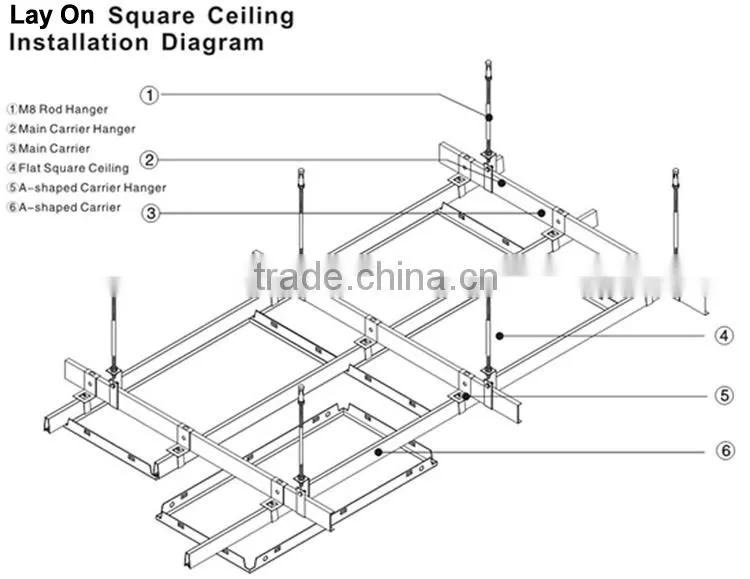 Beveled Edged Waterproof Suspended Aluminum/Metal Decorative Acoustic Ceiling Tiles 600x600mm