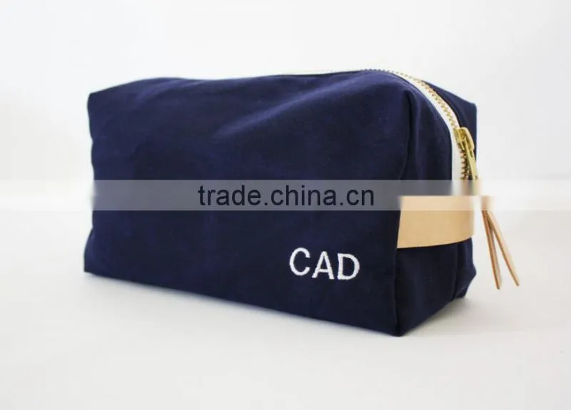 personalized and high quality waxed canvas cosmetic bag, cosmetic pouches , cosmetic and toiletry storage bags