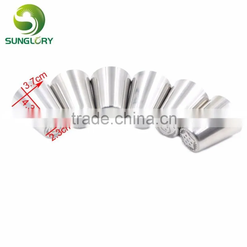 6pcs stainless steel russian tulip nozzles flower icing piping tips pastry tubes set