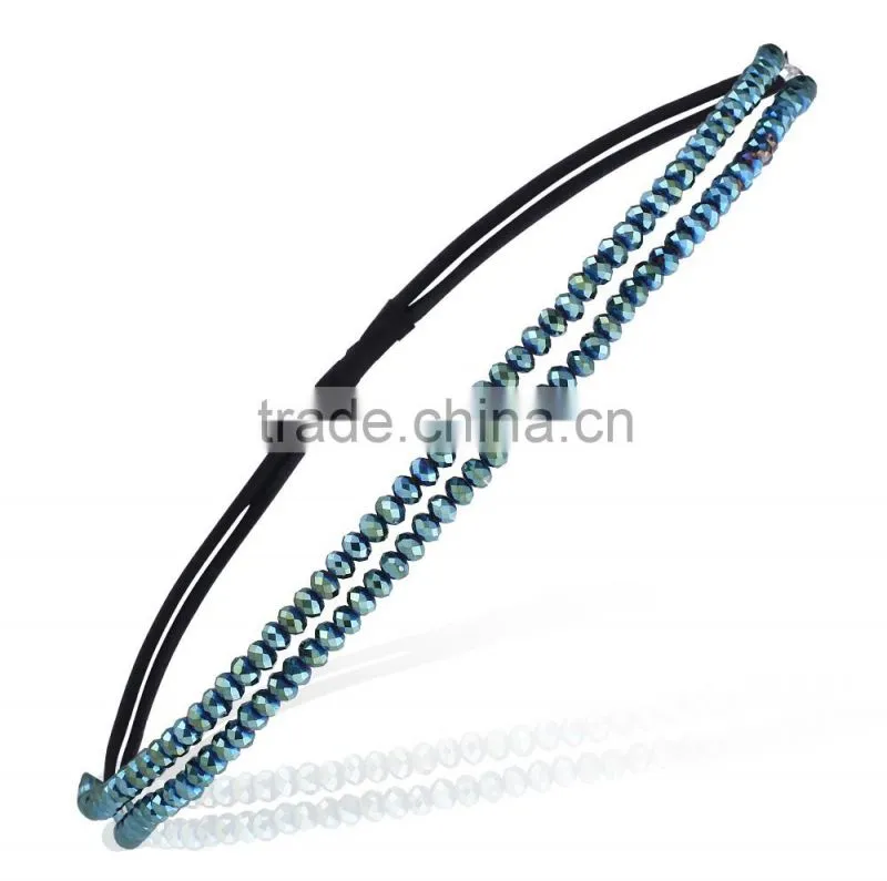 Fashion rhinestone high end quality pretty fashion Embellished Stretch headband hairband