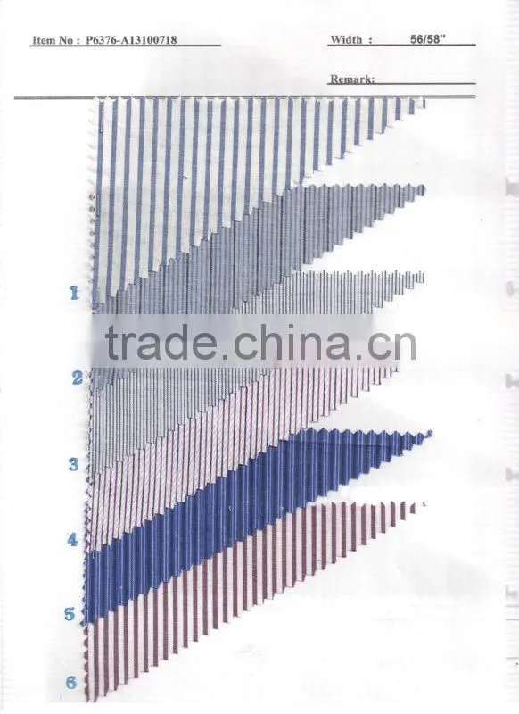 100% Cotton Yarn Dyed Shirting Fabric Textile Stock:P6376-A13100718