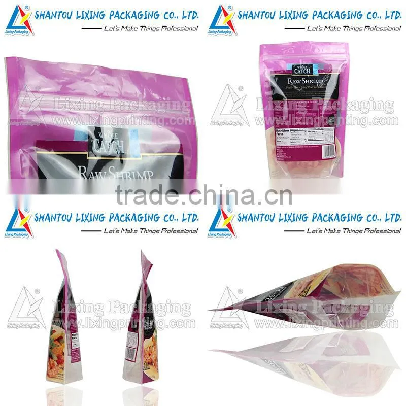 Stand up food package with zipper