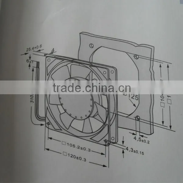 plastic axial fan blades 12025