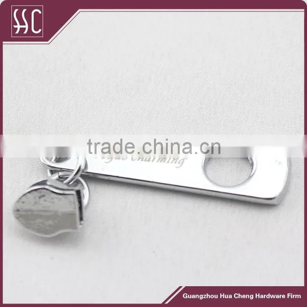metal zipper slider,chrome slider puller,custom name design pull