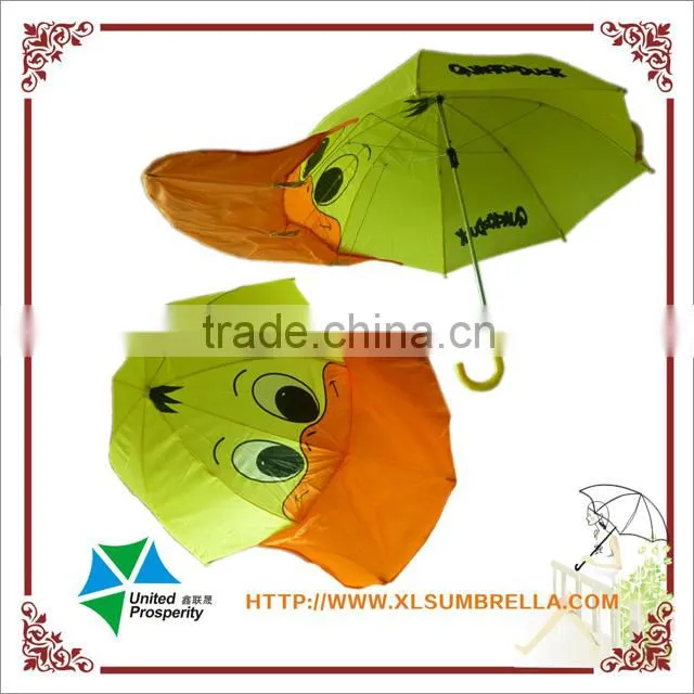 18" Yellow duck head children umbrella