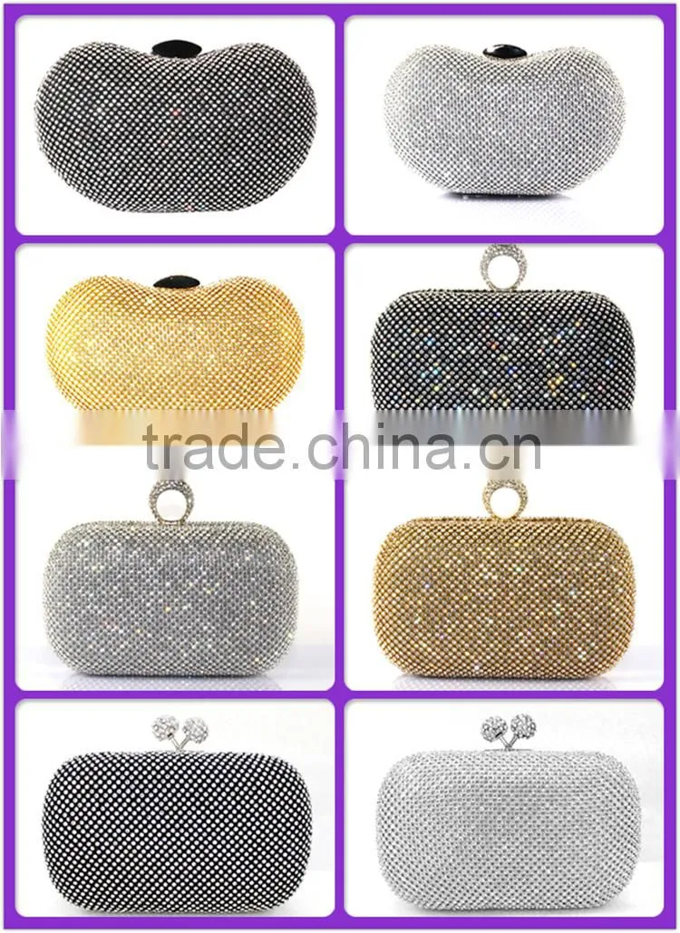 Latest fashion women clutch bags box clutch evening bag crystal clutch bag