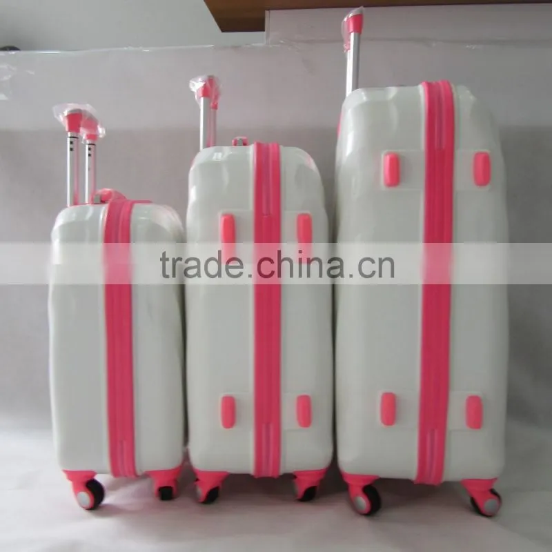 Beautiful eliment shinny ABS+PC fashion trolley luggage