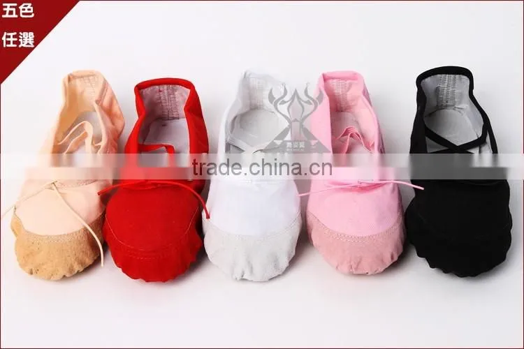 red canvas belly dance shoes