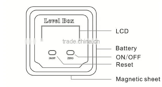 Fast Response Data Storage Low Cost Dual Axis LCD Digital Level Indicator