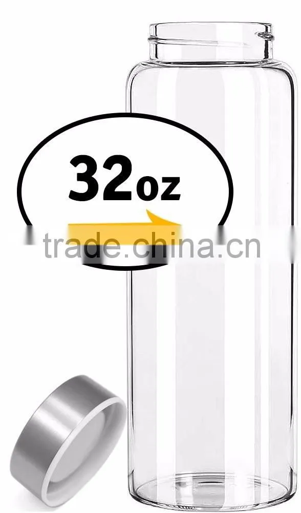 borosilicate glass bottle portable 500ml water bottle clear