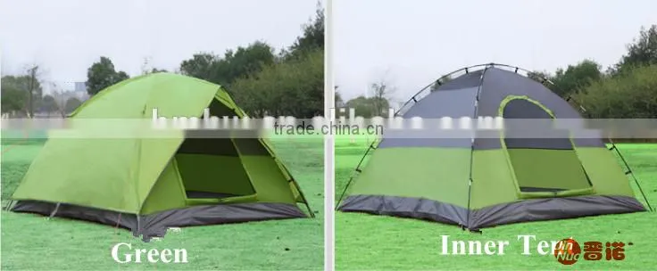 3 person Double door fiberglass pole camping/travelling tent
