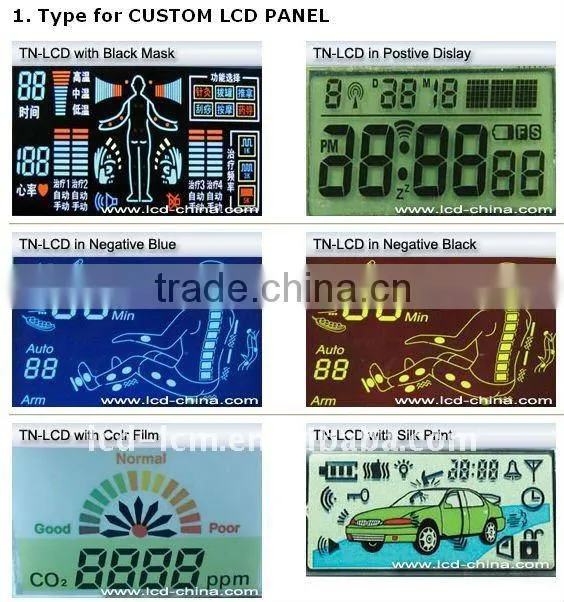 custom segment monochrome lcd display