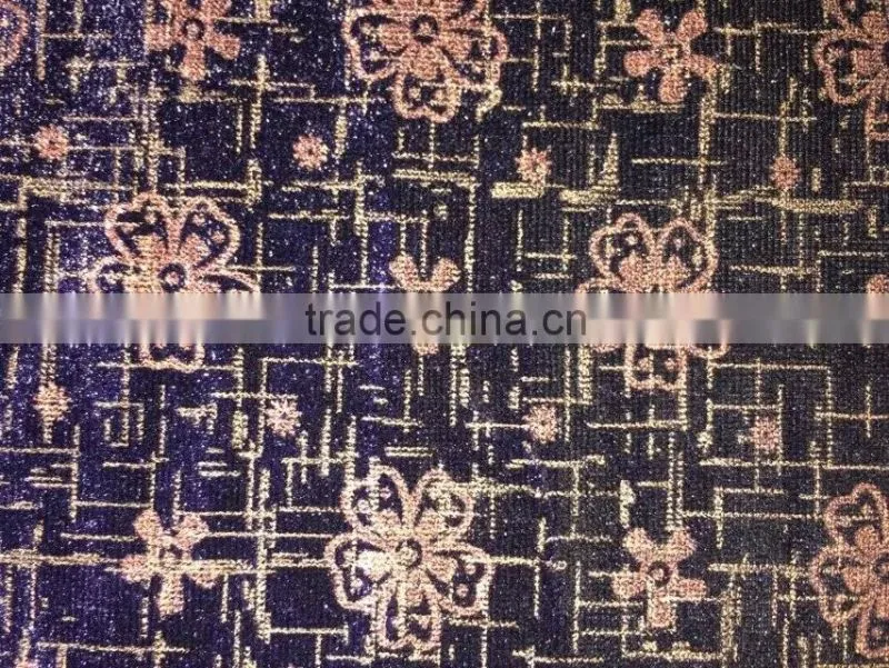Hot Selling KS Velvet Flower Lacquer Print Velvet for Dress to Middle East