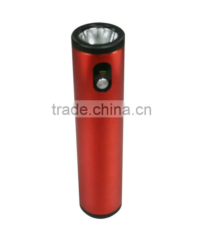 Private tooling 2600mah travel power bank with LED flashlight