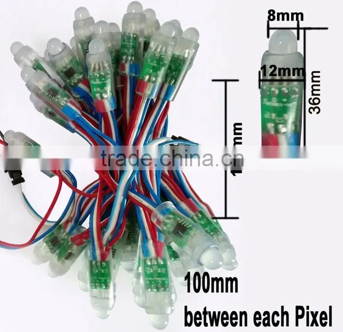 waterproof IP68 led string light WS2811/WS2801/UCS1903 12mm RGB led pixel
