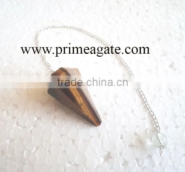 Faceted Tiger Eye Pendulum / Agate Pendulum / Occult And Pagan Pendulum