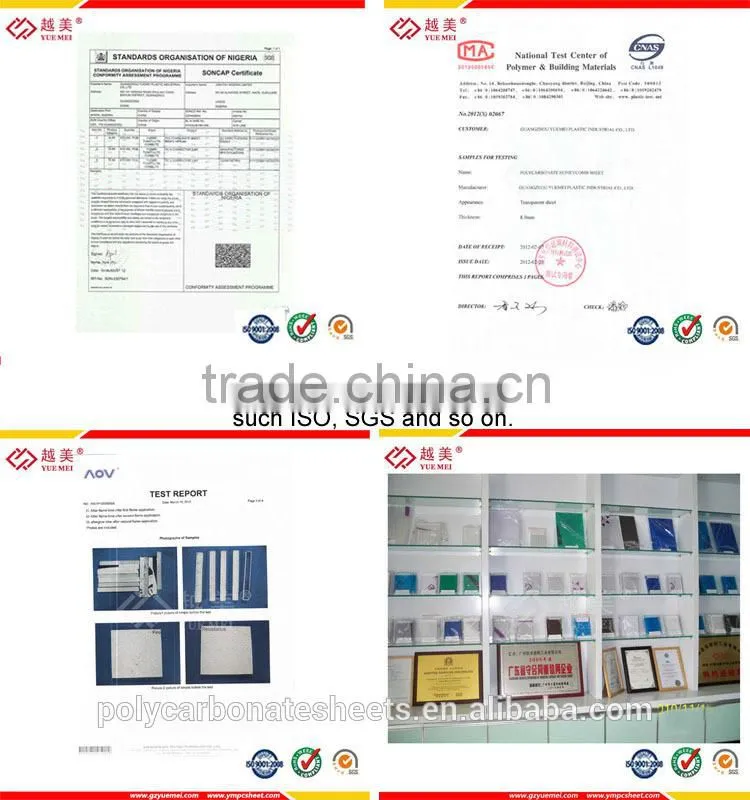 roofing sheet material name of plastic raw material unbreakable polycarbonate solid sheet