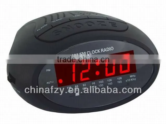 Red/Green 0.6 inch USB Bedside LED AM/FM Radio, LED Digital Alarm Clock Radio