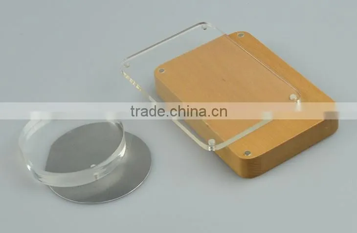 Fashion clear acrylic photo frame new models with wood back