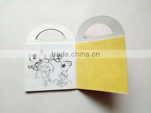 cheap mini coloring book with sticker