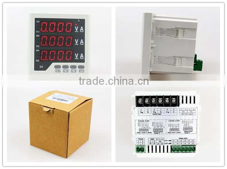 3UI33 panel size 96*96 low price led ac industrial usage digital display volt ampere 3 phase combined meter