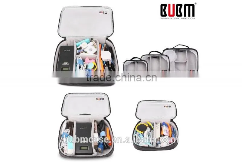 BUBM Clear PVC Portable zipper Digital Storage Bag with Three-piece