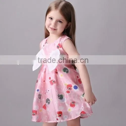 2016 wholesale children summer midi dresses OEM selling cheap baby summer dresses for kids