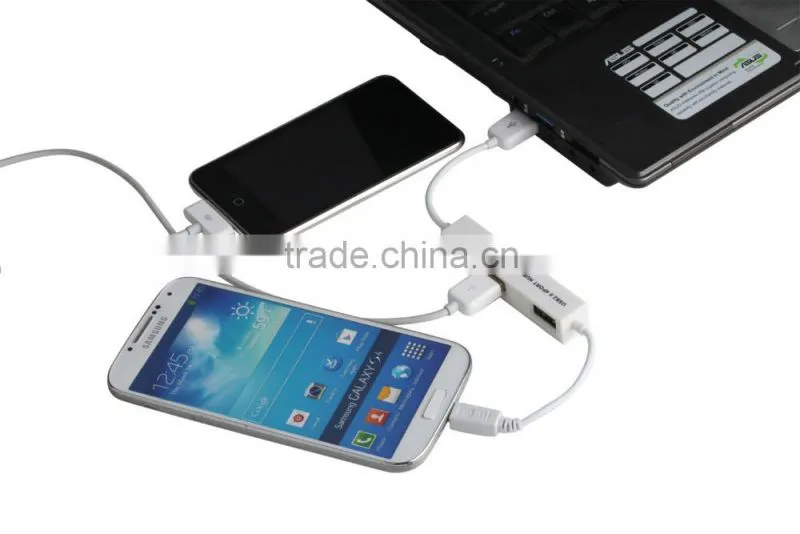 Premium1MINI USB OTG Cable for iphone and low-cost high-speed plastic casing 3 port usb hub 2.0