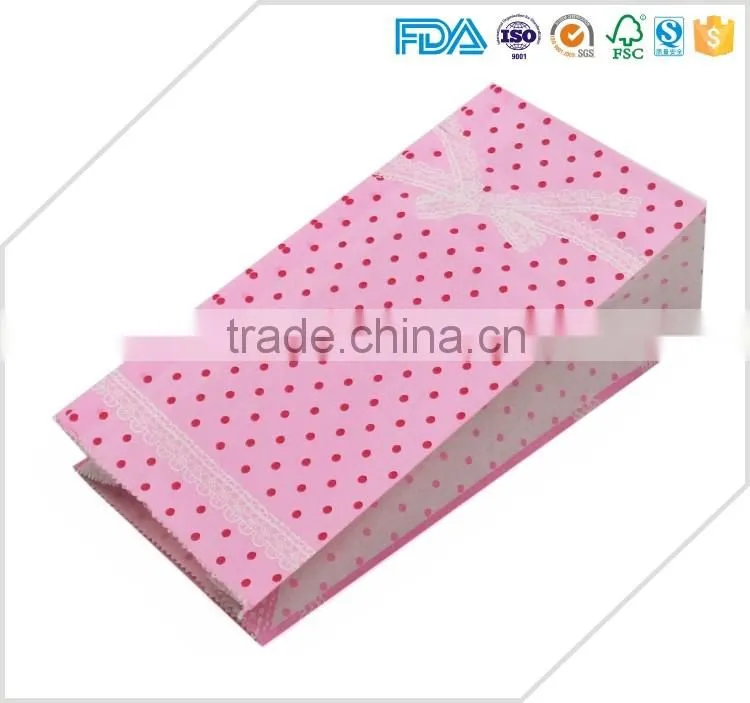 Flat bottom kraft paper bag with colorful design,biodegradable christmas paper bag
