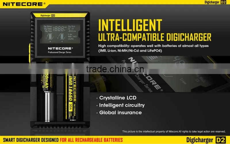 Price Nitecore LCD D2 charger Lifepo4 NiMh NiCd AA AAA battery charger