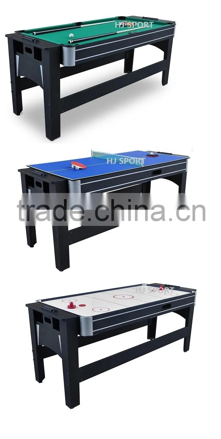 Factory promotion 4 in 1 multifunction games table. Pool table, Air hockey table, Table tennis table, dinning table