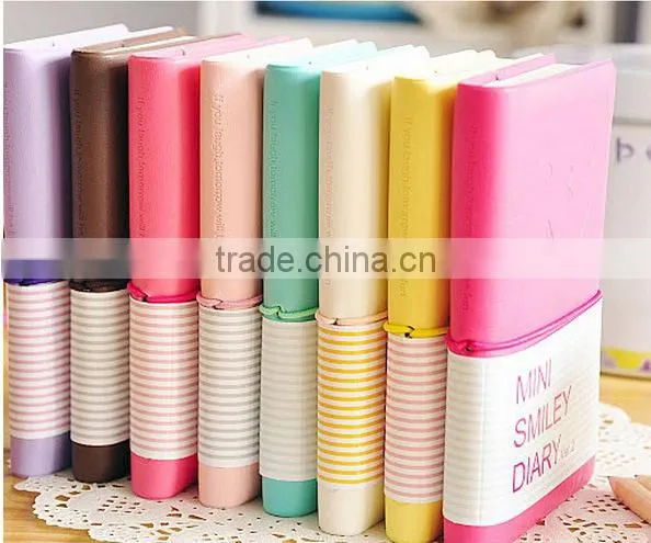 creative 6 colors smile diary Leather Cover notebook