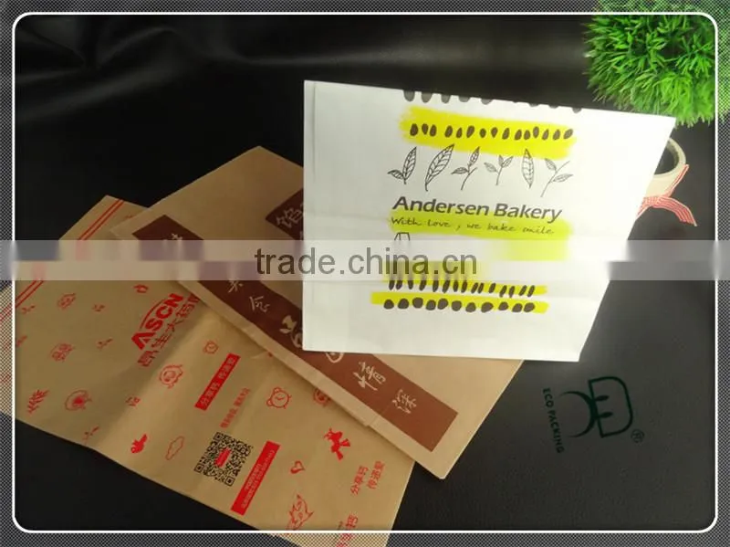 FDA food grade kraft greaseproof paper bag with window