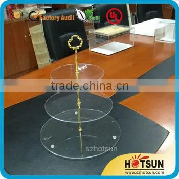 crystal acrylic wedding cake stand decoration , 3 tiers acrylic cake stand for party