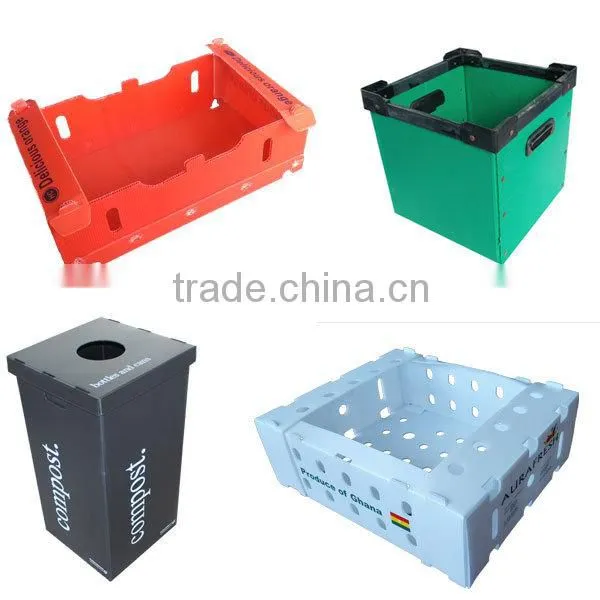 Corrugated plastic boxes for fruits and vegetables packing