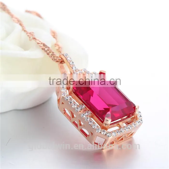 Fine Jewelry 925 Silver Big Red Corundum Charm For European Necklace Wholesale