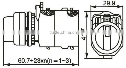 Selector Actuator , 2or 3 position switch,KD38C-11X/2 ,NO+NC