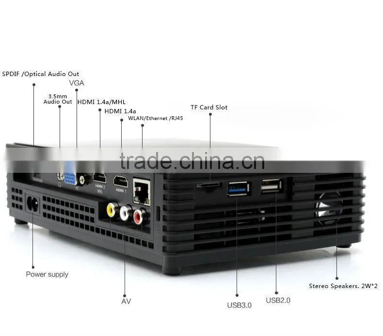 2014 New Wireless/Portable/Outdoor/Home/Mini LED 3D Projector