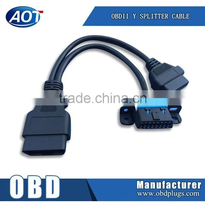 OBD2 Y Splitter Cable OBD Male to Dual Femlae Cable