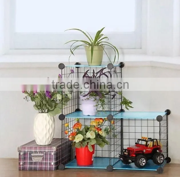 flower shelf rack,cube small bookshelf,beautiful iron wire grid shelves