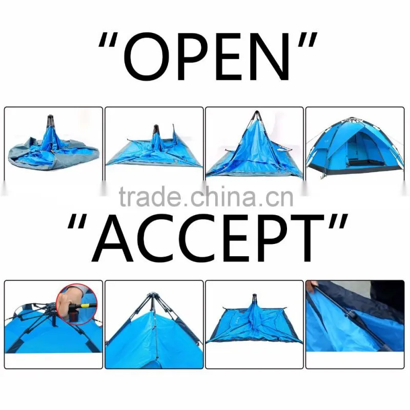 Waterproof 3-4 person double layer automatic outdoor tent for camping