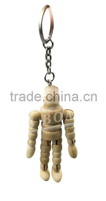 2.5 inches wooden key chain manikin