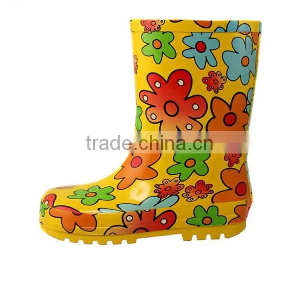 New fashion flower pattern sexy folding rain boots for kids