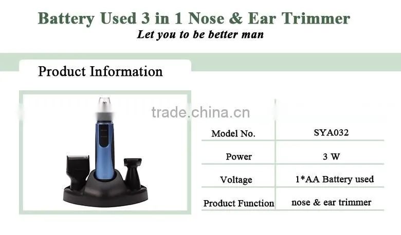 Electric Nose Trimmer/Sideburns Trimmer/Mustache Trimmer.3 in 1