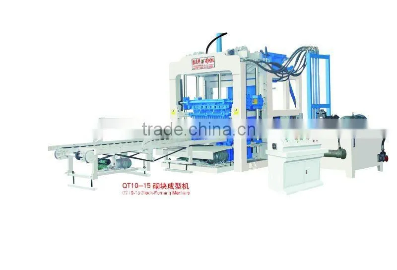 QT10-15 hydraulic fully automatic concrete hollow block making machine in Guangzhou