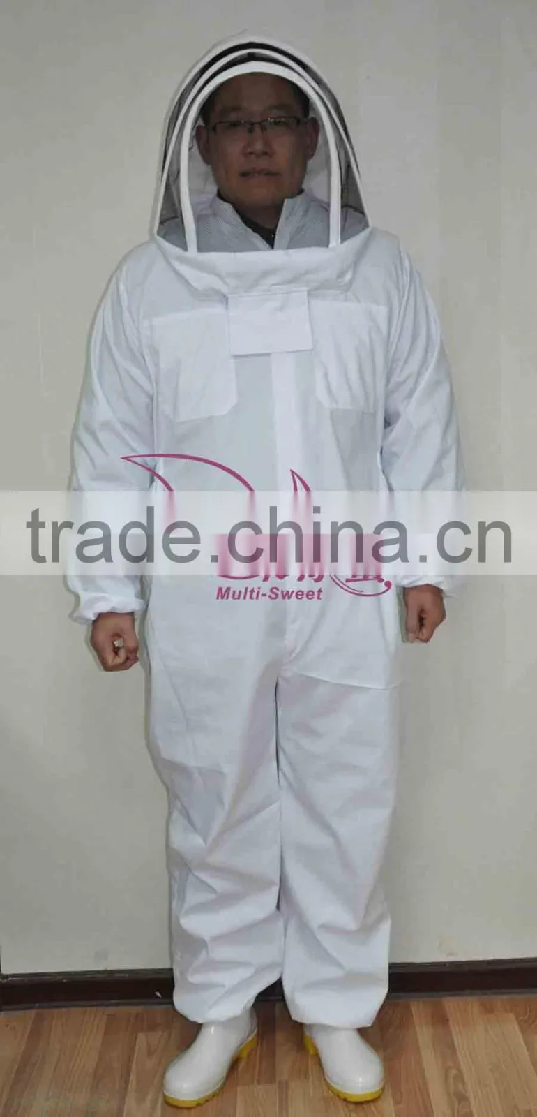 100% cotton beekeeping coverall hooded bee suits/beekeeping suits