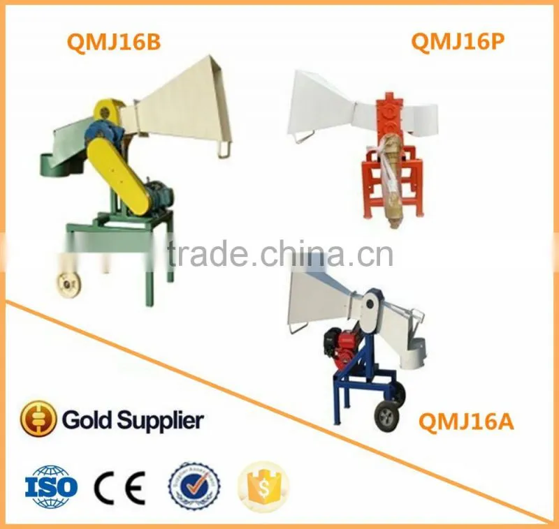 Automatic electric powered wood chipper shredder machine, wood cutting machine with ce