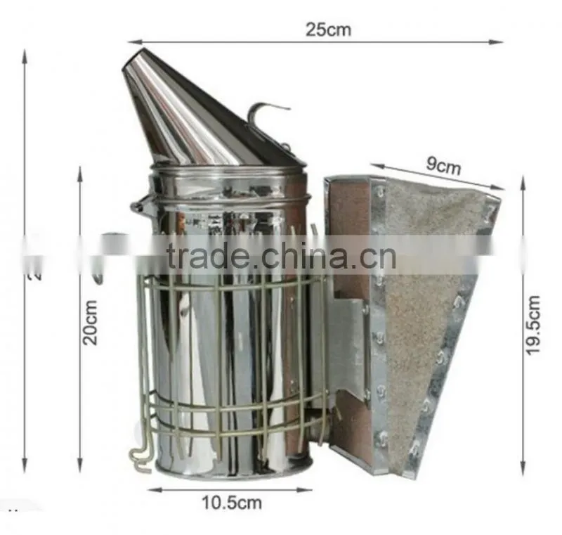 Beekeeping equipment stainless steel leather bee smoker for hot sale